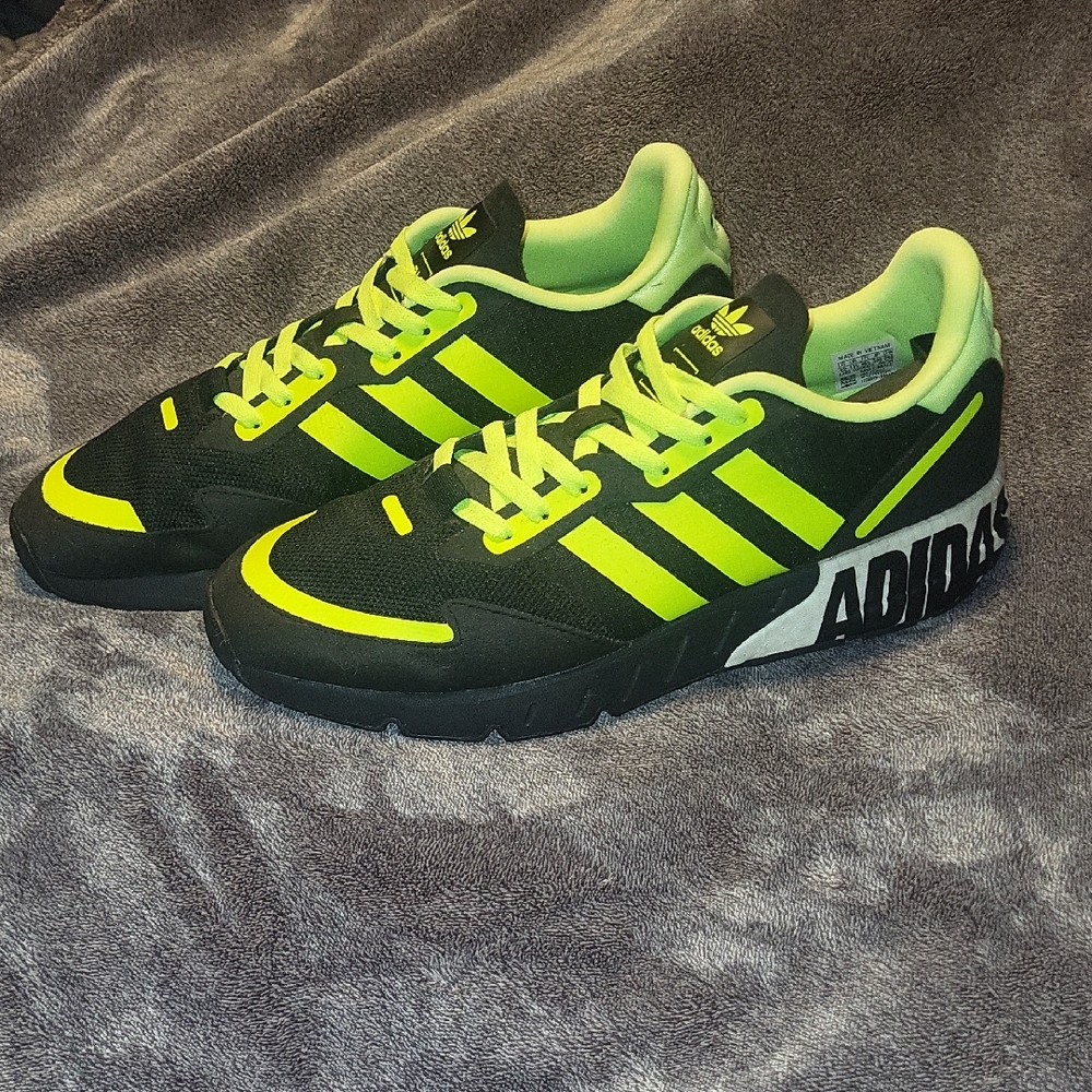 adidas Black & Neon Green Athletic Sneakers Size 12 Men
